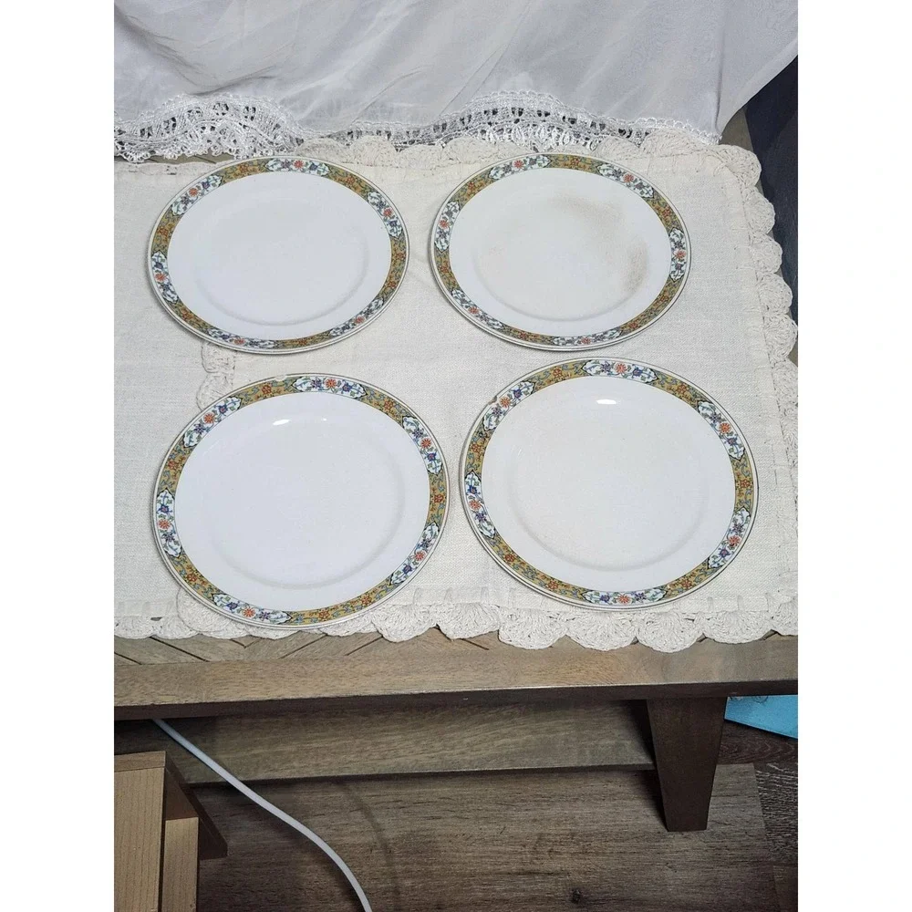 Alfred Meakin England Ironstone China Set 14pc Floral Border Dinnerware Antique